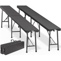 Coleman Tri-folding Bench[（ Maharishi) Casaria 2x Folding Garden Bench »Malmö« 180cm Carry Handles Poly