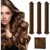 Boucle sans Chaleur 3PCS, Bigoudis Cheveux sans Chaleur avec Foulard, Heatless Hair Curlers Overnight Blowout Rouleau Cheveux