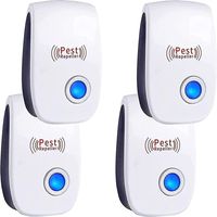 Ultrasonic Mosquito Repellent, 4-Pack Ultrasonic Mouse and Rat Repellent, Ultrasonic Rodent Repellent for Indoor and Outdoor Use, Electronic Repellent for Mice, Mosquitoes, Cockroaches, Rats, Ants, an
