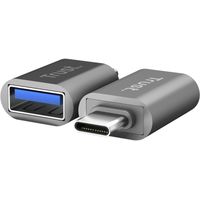 El paquete Calyx incluye dos adaptadores USB-C a USB-A, diseñados para facilitar la conexión entre dispositivos con diferentes puertos de manera rá