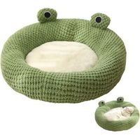 Cat bed - Cat cushion - Donut-shaped basket - Warm and soft - Frog-shaped with non-slip bottom - Beautiful bed for cats and small puppies (Size M - 50 cm, round)