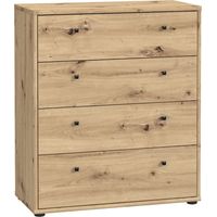 Commode TEMPRA 4 Tiroirs - Décor Chene Artisan L 73,7 × P 34,8 × H 85,5 cm
