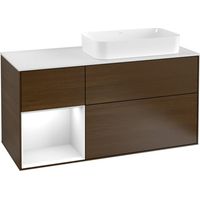 V&B Waschtischunterschrank Wandbeleuchtung Finion 120cm, Pl w m, Rg l glo wh. Lac, wal ven
