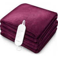 sinnlein Chauffe matelas 180x130cm Bordeaux Certifié TÜV SÜD GS Arrêt Automatique Fonction Minuterie 9 Niveaux de Température