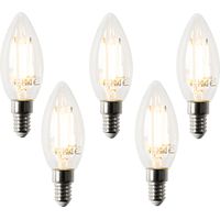 Set of 5 Smart E14 LED Bulbs B35 4.5W 470 lm 2700K