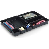 Organisateur de tiroir noir modulaire 8 pièces.