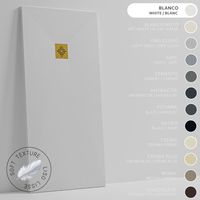 SOULHOME Piatto doccia- Resina -Gel Coat -Texture Liscio Seta -Antiscivolo -Colore Bianco - 90x90- Extra piatto 3cm. GRIGLIA DORATA