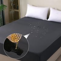 Protège-matelas imperméable 140x200cm et housse de couette respirante, protection contre les fuites urinaires, protège-lit pour toutes les saisons - Gris foncé