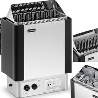 Stufa elettrica per sauna con controllo integrato 9-13 m3 fino a 110°C 400 V 9 kW argento-nero