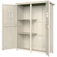Armoire de jardin en bois double porte étagères 127,5x50x164 cm gris