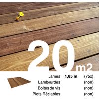 Planches de terrasse bois exotique CUMARU pour 20 m² • Longueur 1,85 m • Livraison gratuite