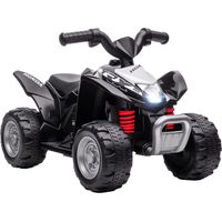 Quad ElĂ©ctrico HONDA para Niños 18-36 Meses VehĂculo ElĂ©ctrico a BaterĂa con Faros LED Bocina 65,5x38,5x43,5cm Negro
