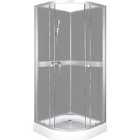 KERRA CLASSIC GREY Duschwand + Wasserhahnanschluss + Badewannenarmatur / 90 x 90 cm