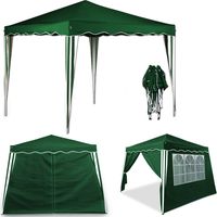 Deuba – Tonnelle pliante 3x3 m verte – Revêtement imperméable – Montage facile sans outil – Sac de transport inclus – Structure stable avec pieds ancrables