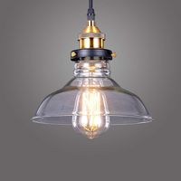Industrielle Pendelleuchte Retro aus Glas Hängeleuchte E27 Deckenleuchte Pendelleuchten für Esszimmer Wohnzimmer Restaurant (Kappenförmig)