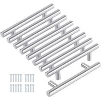 Pack de de 8 Poignee de Meuble Cuisine Poignée Cuisine 128mm Poignee Porte , XU,Cuisine Poignée Placard Cuisine en Acier Inoxydable et Nickel Brossé Entraxe 128mm - KZQ