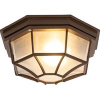 QAZQA Lampada da soffitto bri - rustico - Alluminio,Vetro - Ruggine - Tondo Max. 1 x Watt