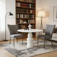Ensemble de chaises de salle à manger en flanelle avec rembourrage moelleux de 9 cm(2 chaises, gris)