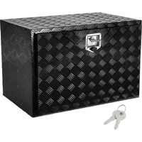 Mophorn Coffre de camion, 36" x 24" x 24" Boîte à outils en aluminium robuste avec plaque diamantée, serrure et clés, rangement étanche avec loquet à poignée en T pour camion, fourgonnette, remorque