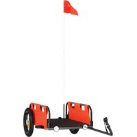 Remorque Vélo 126 cm Orange pour Marchandises à fixer à un vélo.