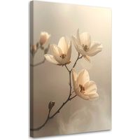 Tableau Moderne, Rameau de fleurs beiges (botanique),20x30
