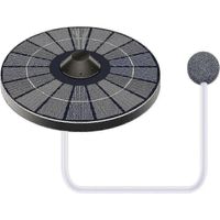 Aérateur de bassin solaire avec pompe à air, tuyau et pierre à air - un aérateur flottant adapté aux aquariums et aux fontaines pour bains d'oiseaux.