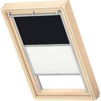 Store duo occultant et tamisant pour fenêtres de toit VELUX MK06 – Cadre aluminium argenté – Tissu thermoréfléchissant – Installation rapide