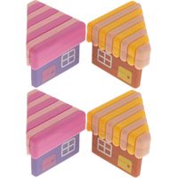 Set mit 4 elastischen PVC-Möbeleckenschonern, Antikollisions-Babypolster, leuchtend pinke und gelbe Farben, sicherer Eckenschutz für Tische und Sofas