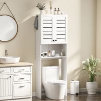 Armoire WC Sopra Mobile avec 2 portes et étagère ouverte, bois blanc, 67x31.5x190 cm