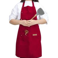 Tablier femme, tablier homme, tablier de cuisine ajustable en bâche pour barbecue et chef cuisinier - Rouge