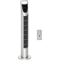 Ventilateur Tour 40W avec Télécommande – Ventilateur Colonne Silencieux 3 Vitesses, Oscillation, Minuterie 7,5H – Design Compact Ø18×78,5 cm Argent