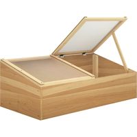 Outsunny Wood Cold Frame Greenhouse Garden Polycarbonate Grow House Natural wood