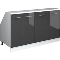 Ensembles de meuble de rangement sous pente Rion, Anthracite Haute brillance, 140cm Lot de 2 caissons 60 cm de profondeur, Vicco