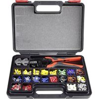Toolcraft – Pince à sertir cosse 439 pièces – Matrices interchangeables pour cosses isolées et connecteurs plats – Mécanisme à cliquet – Mallette de rangement