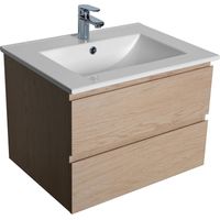 Meuble simple vasque MOB-IN Sorrento - 60cm - Décor chêne avec vasque