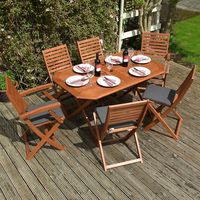 Rowlinson Plumley 6 Seat Set - Grey Cushions