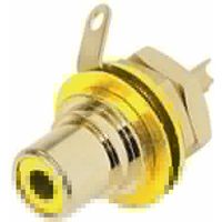 Rean - Embase Phono (rca) - Contacts Dorés - Jaune