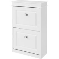 SoBuy 2 Drawers Shoe Cabinet Shoe Rack Shoe Storage Cupboard Organizer Unit, FSR78-W
