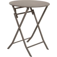 Table de jardin pliante ronde Greensboro tonka 2 places en acier traité époxy - Hespéride