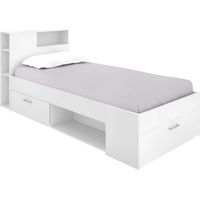 Cama compacta Pozo Alcón de 90 cm en blanco 95 cm(alto)99cm(ancho)218 cm(largo)