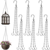 Chaîne Suspendue,6 Pièces Suspension Plante Cintre,Suspendre Chaine en Métal avec Crochet en S,pour Jardinières Suspendues,Pots de Fleurs,Cage à Oiseaux Argent