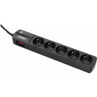 Infosec Steckdosenleiste S5 Black Line II 5 Steckdosen schwarz