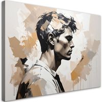 Bild auf Leinwand Künstlerisches Porträt eines Mannes in hellen Beigetönen 90x60