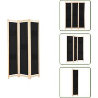 Cloison de séparation 3 panneaux Noir 120x170x4 cm Tissu - Cloison De Séparation - Pare-vue - Cloison Pliable - Cloison Décorative - Séparation Pièce