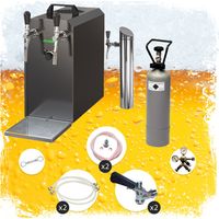 Bierzapfanlage Untertisch Komplettset STREAM 50, 2-Leitungs Trockenkühler, 55 l/h, KEG Typ D & A