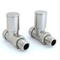 West Milan Straight Radiator Valves Pair - Satin Nickel