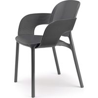 Lot de 2 - Chaise avec accoudoirs outdoor indoor en plastique recyclé HUG