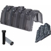 GARANTIA Kit Tunnel d'infiltration 3000 L Livré avec 10 tunnels, 2 parois, 1 évent DN 110 et géotexile