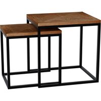 Lot de 2 tables d appoint Talero Marron