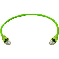 Telegärtner 100008661 RJ45 Câble réseau, câble patch SF/UTP 5.0 m vert avec manchon de protection co